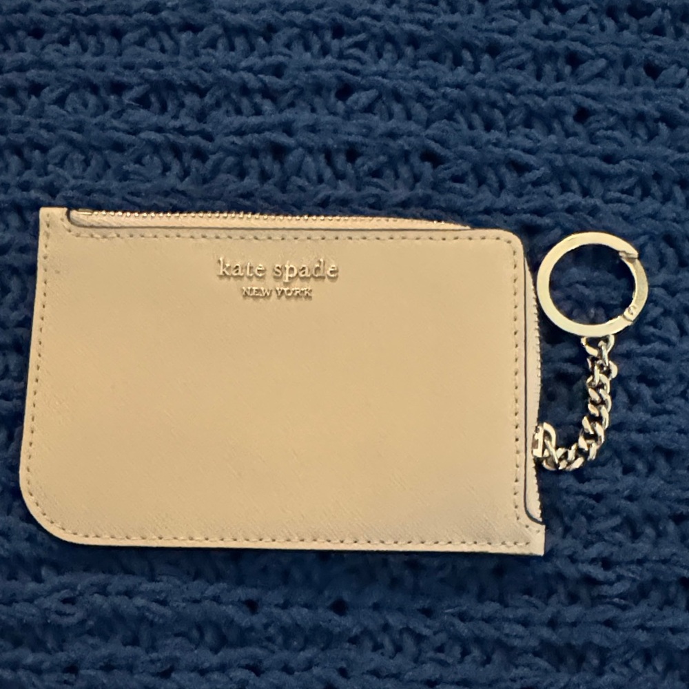 Kate Spade Beige Card Holder Keychain